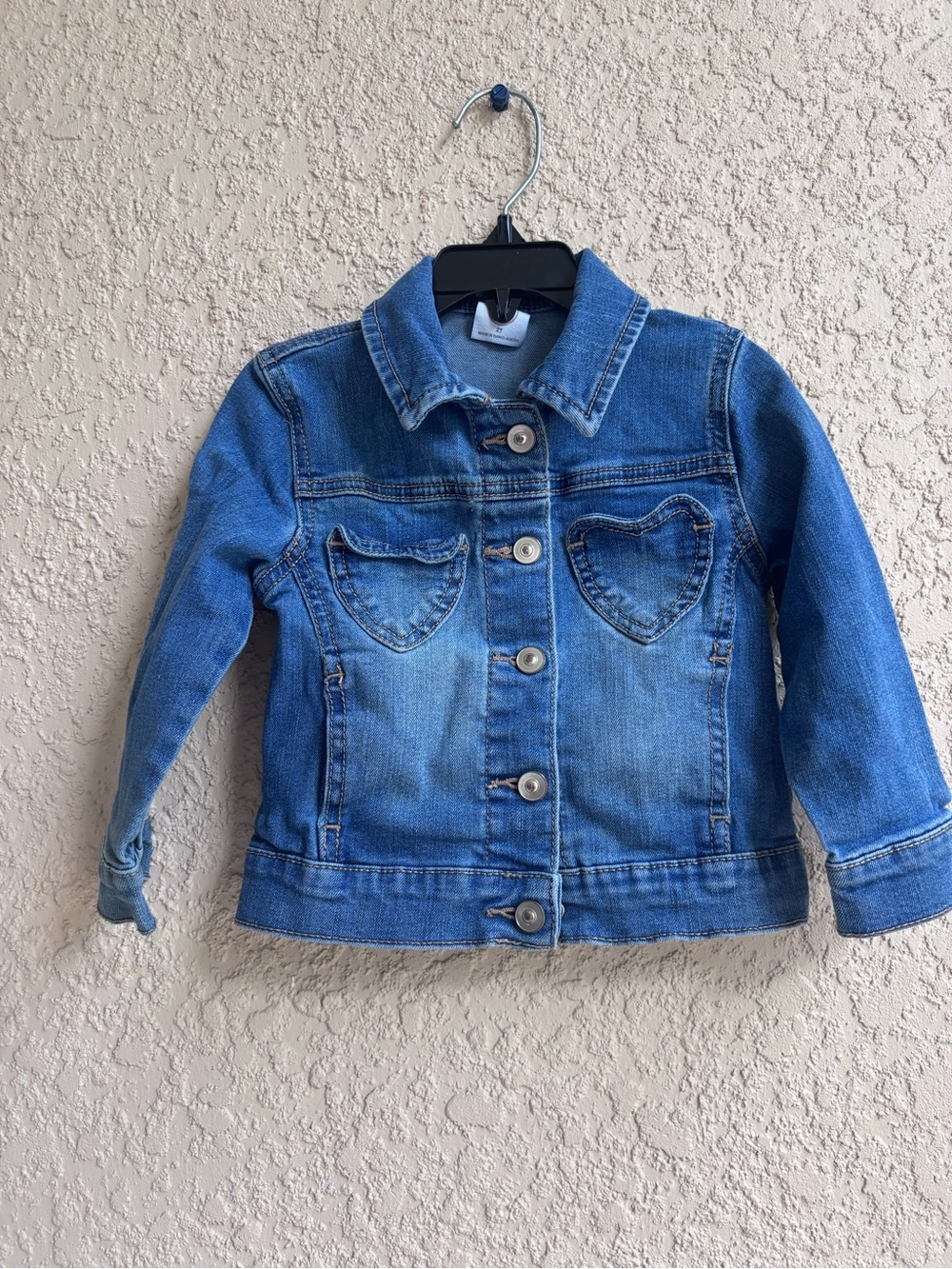 wonder nation Blue Denim Jacket with Heart Pockets